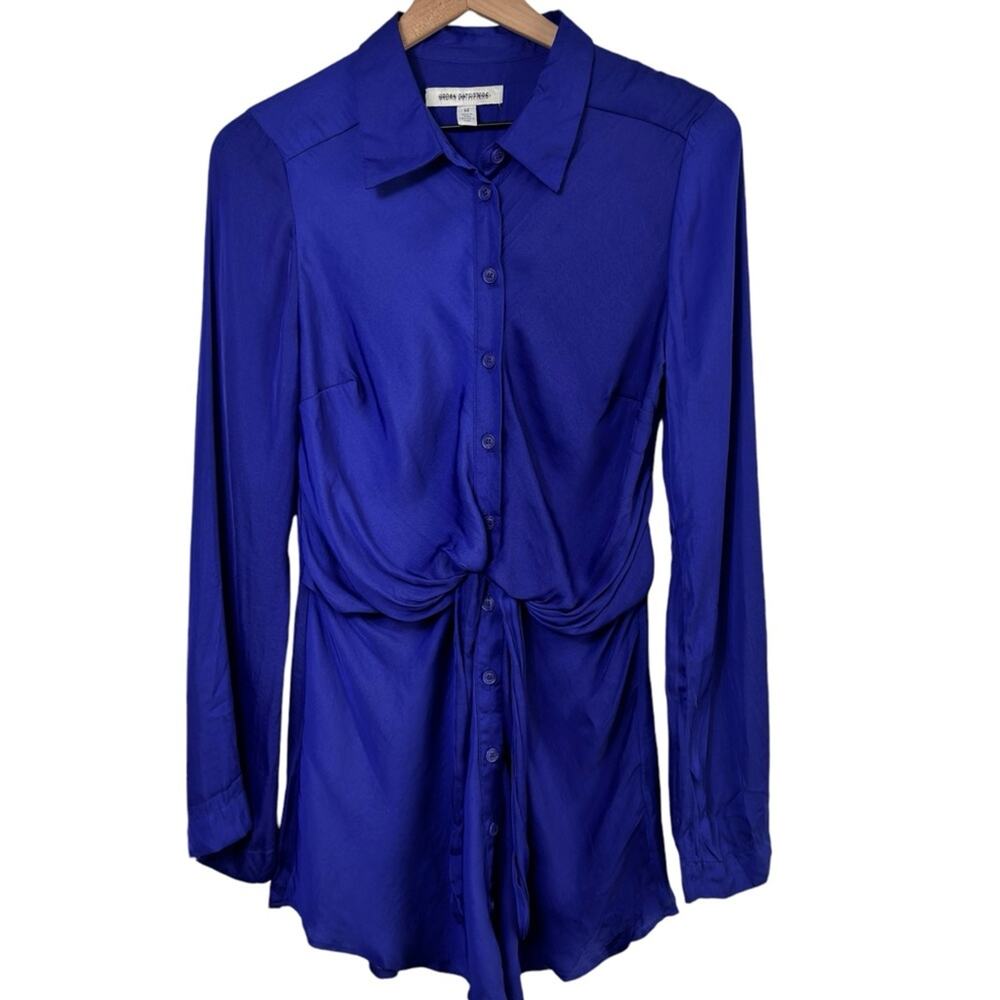 URBAN OUTFITTERS PURPLE LONG SLEEVE WOMEND BUTTON DRESS MEDIUM 100% POLYESTER